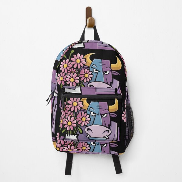 Item preview, Funny Angry Purple Bull Holding Daisy Flowers designed and sold by Nature's Fancy.