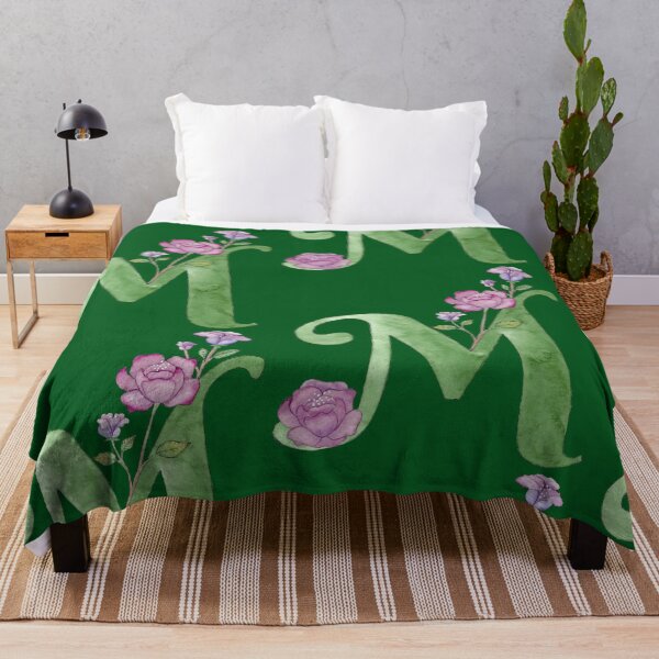 Item preview, Letra M en acuarela con flores de colores designed and sold by GinColorist.