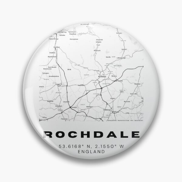 Item preview, Minimalist Rochdale Map Art | Black and White Coordinates Print designed and sold by RM-Journey.