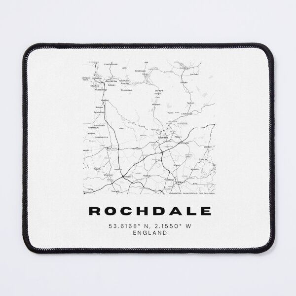Item preview, Minimalist Rochdale Map Art | Black and White Coordinates Print designed and sold by RM-Journey.