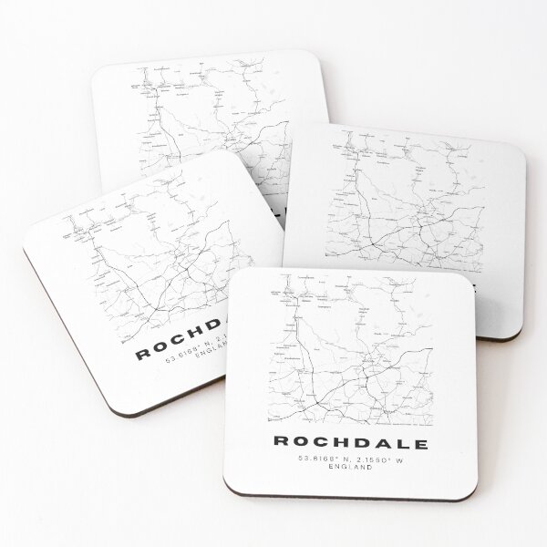 Item preview, Minimalist Rochdale Map Art | Black and White Coordinates Print designed and sold by RM-Journey.