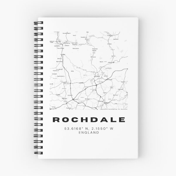 Item preview, Minimalist Rochdale Map Art | Black and White Coordinates Print designed and sold by RM-Journey.
