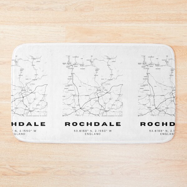 Item preview, Minimalist Rochdale Map Art | Black and White Coordinates Print designed and sold by RM-Journey.