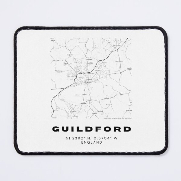 Item preview, Guildford Coordinates Map Print | Minimalist Black and White Art designed and sold by RM-Journey.