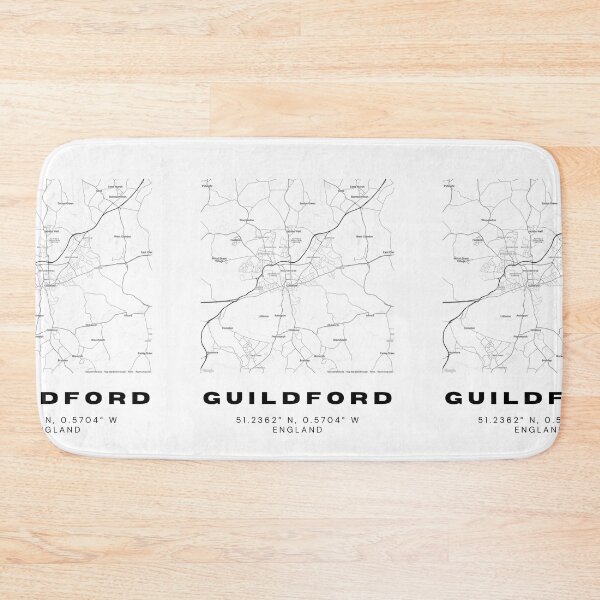 Item preview, Guildford Coordinates Map Print | Minimalist Black and White Art designed and sold by RM-Journey.