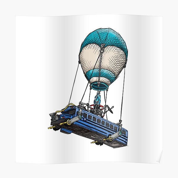 Fortnite Drawn Bus Poster