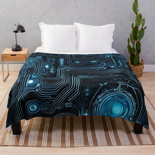 Item preview, Abstract Blue and Black Circuit Pattern designed and sold by Have Mercy.