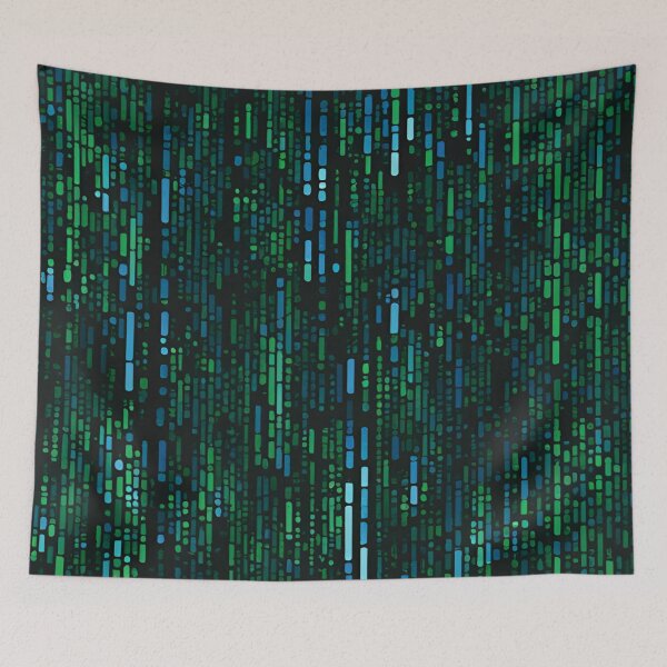 Artikelvorschau, Blauer Matrixcode-Regen auf Schwarz entworfen und verkauft von Have Mercy.