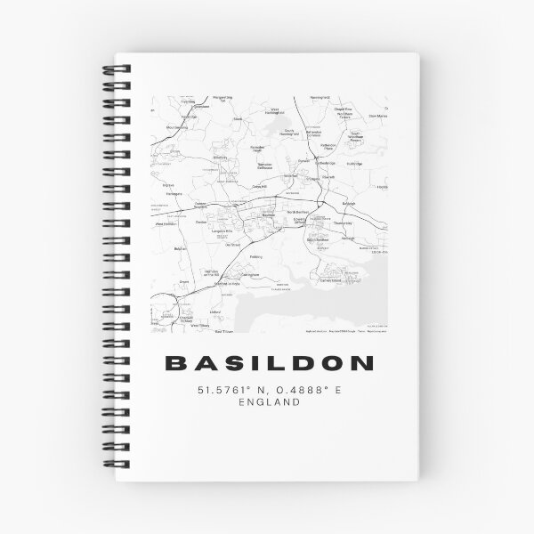 Item preview, Minimalist Basildon Map Art | Black and White Coordinates Print designed and sold by RM-Journey.