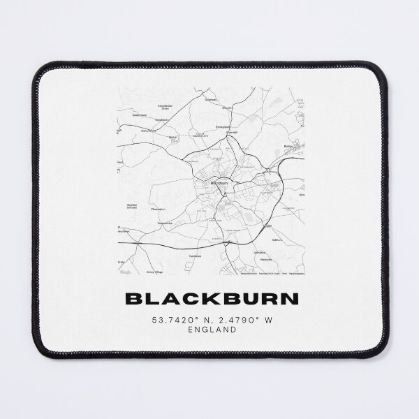 Item preview, Minimalist Blackburn Map Art | Black and White Coordinates Print designed and sold by RM-Journey.