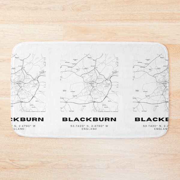 Item preview, Minimalist Blackburn Map Art | Black and White Coordinates Print designed and sold by RM-Journey.