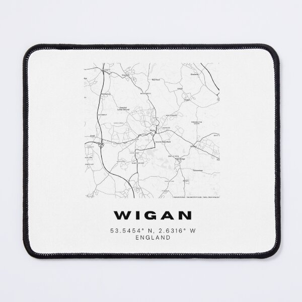 Item preview, Wigan Coordinates Map Print | Minimalist Black and White Art designed and sold by RM-Journey.