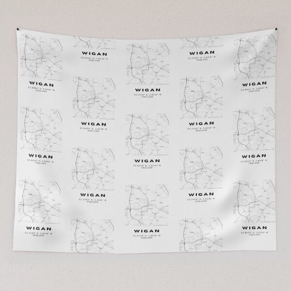 Item preview, Wigan Coordinates Map Print | Minimalist Black and White Art designed and sold by RM-Journey.