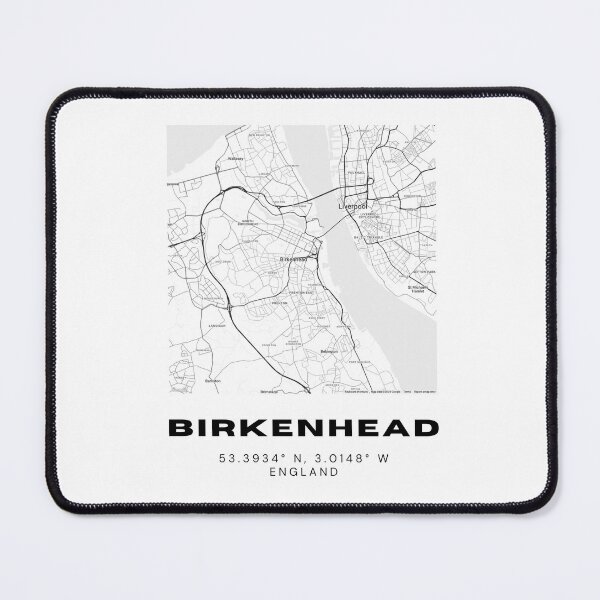Item preview, Minimalist Birkenhead Map Art | Black and White Coordinates Print designed and sold by RM-Journey.