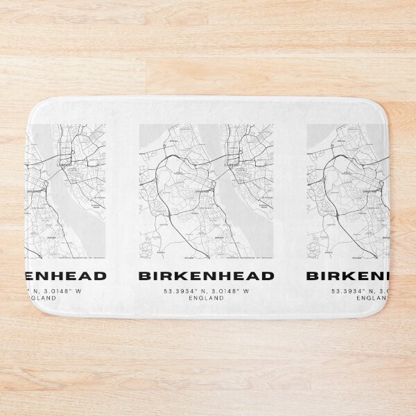 Item preview, Minimalist Birkenhead Map Art | Black and White Coordinates Print designed and sold by RM-Journey.