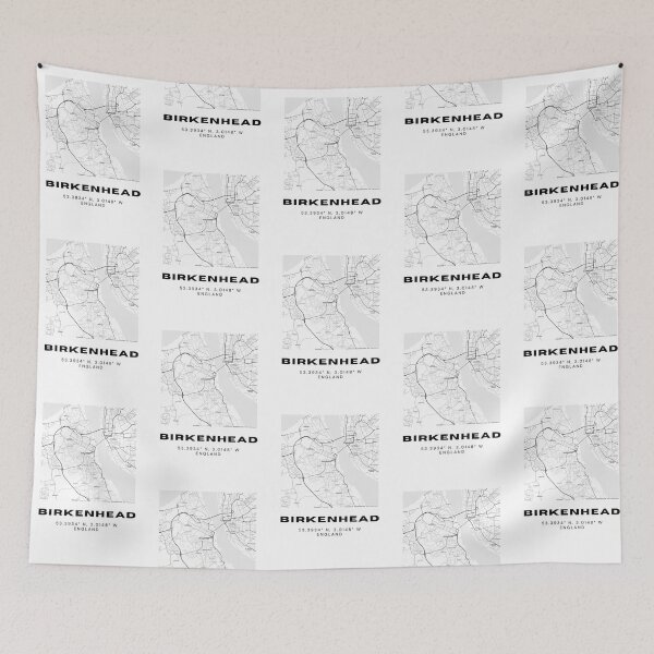 Item preview, Minimalist Birkenhead Map Art | Black and White Coordinates Print designed and sold by RM-Journey.