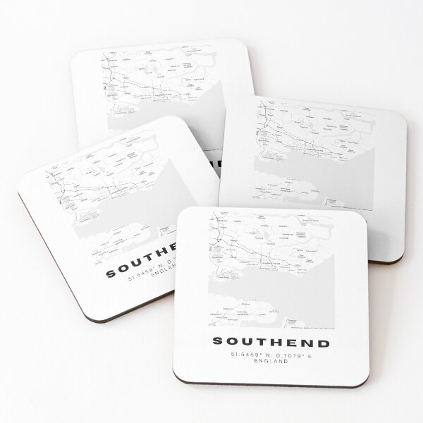 Item preview, Minimalist Southend Map Art | Black and White Coordinates Print designed and sold by RM-Journey.