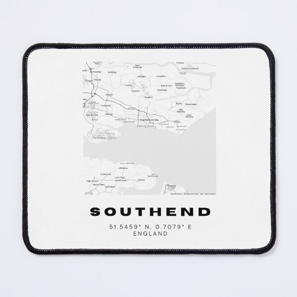 Item preview, Minimalist Southend Map Art | Black and White Coordinates Print designed and sold by RM-Journey.