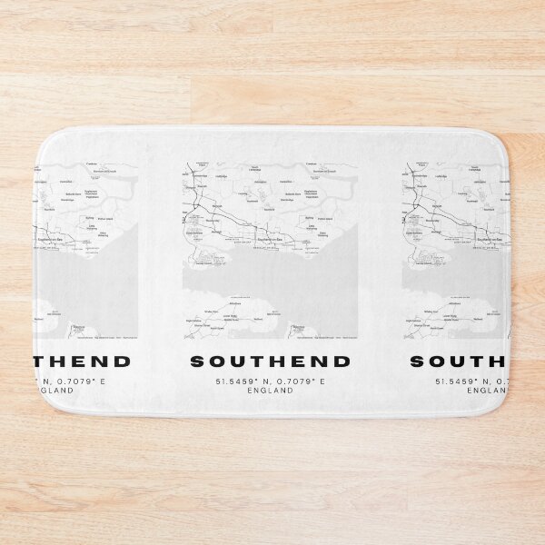 Item preview, Minimalist Southend Map Art | Black and White Coordinates Print designed and sold by RM-Journey.