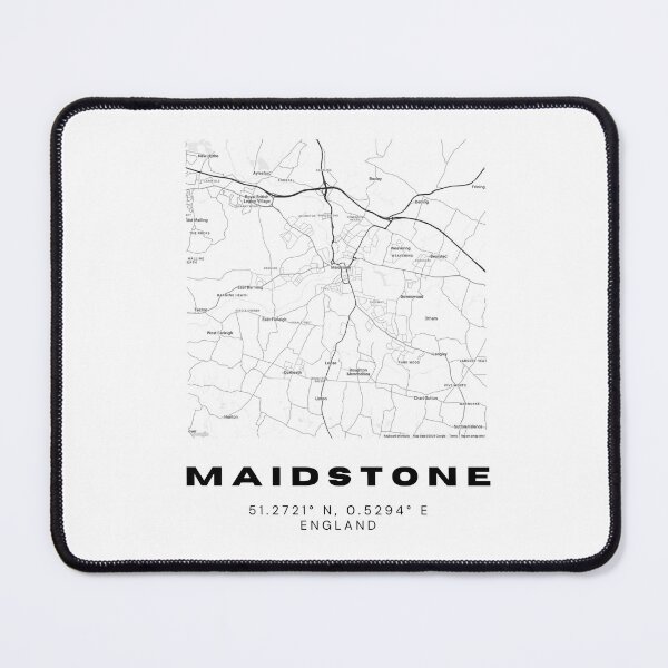 Item preview, Maidstone Coordinates Map Print | Minimalist Black and White Art designed and sold by RM-Journey.