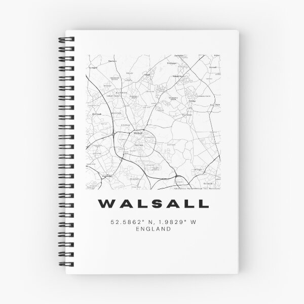 Item preview, Minimalist Walsall Map Art | Black and White Coordinates Print designed and sold by RM-Journey.