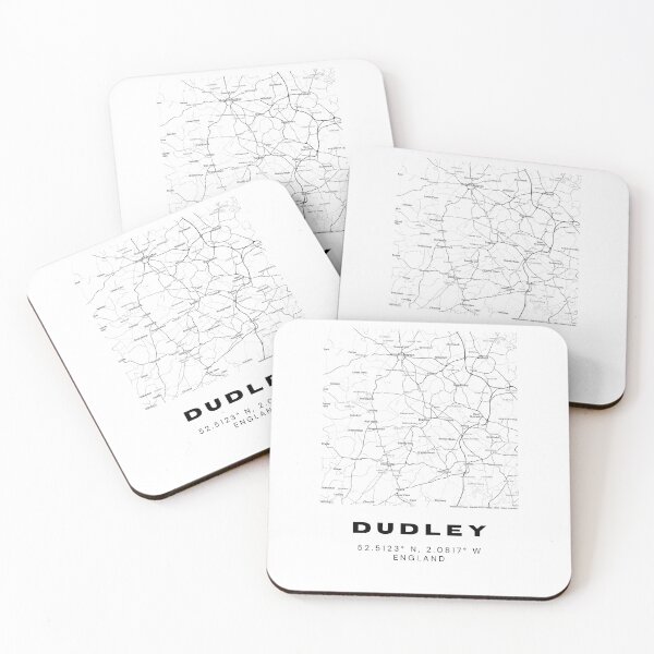 Item preview, Dudley Coordinates Map Print | Minimalist Black and White Art designed and sold by RM-Journey.