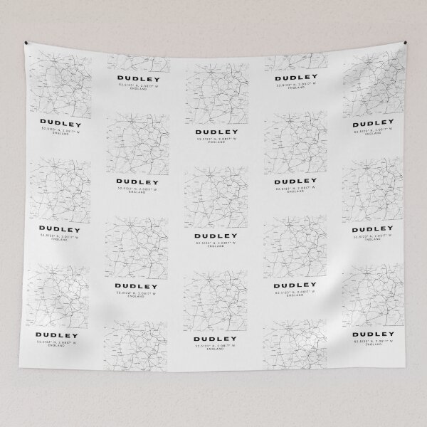 Item preview, Dudley Coordinates Map Print | Minimalist Black and White Art designed and sold by RM-Journey.