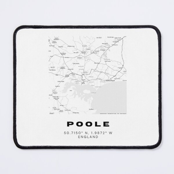Item preview, Minimalist Poole Map Art | Black and White Coordinates Print designed and sold by RM-Journey.