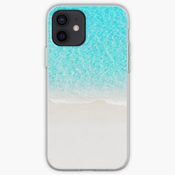 Sand beach with turquoise sea waves iPhone Soft Case
