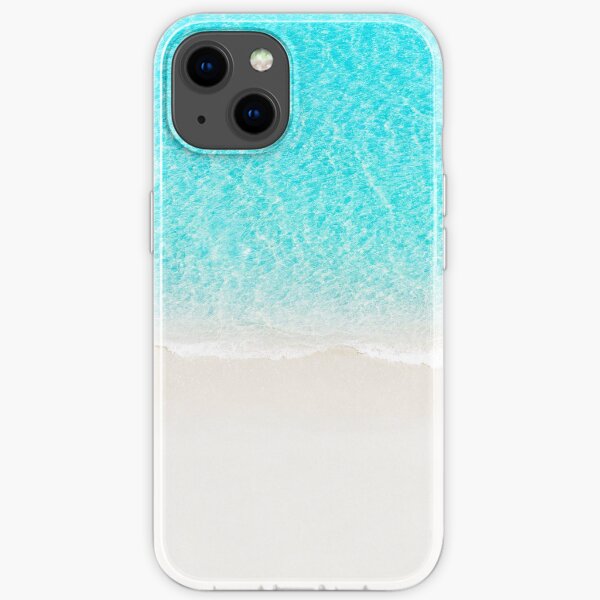 Sand beach with turquoise sea waves iPhone Soft Case