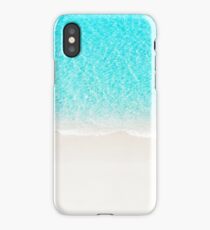 Sand beach with turquoise sea waves iPhone Case