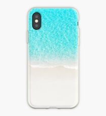 Sand beach with turquoise sea waves iPhone Case