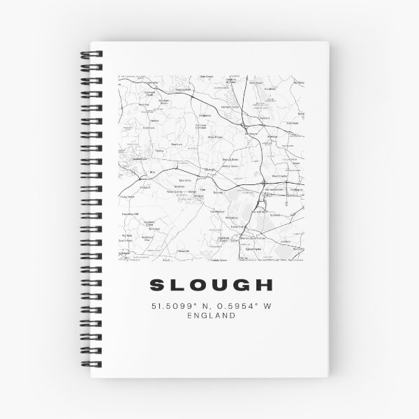 Item preview, Slough Coordinates Map Print | Minimalist Black and White Art designed and sold by RM-Journey.