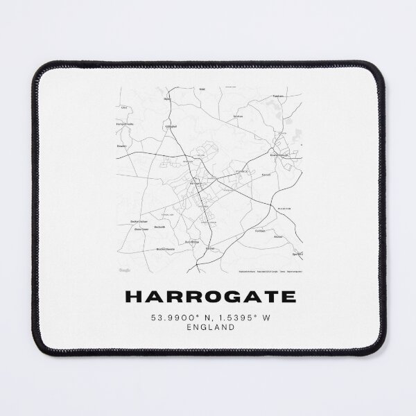 Item preview, Minimalist Harrogate Map Art | Black and White Coordinates Print designed and sold by RM-Journey.