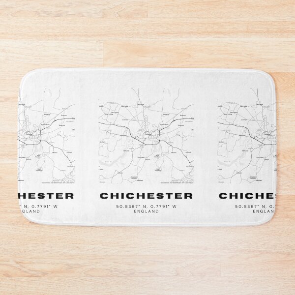 Item preview, Minimalist Chichester Map Art | Black and White Coordinates Print designed and sold by RM-Journey.
