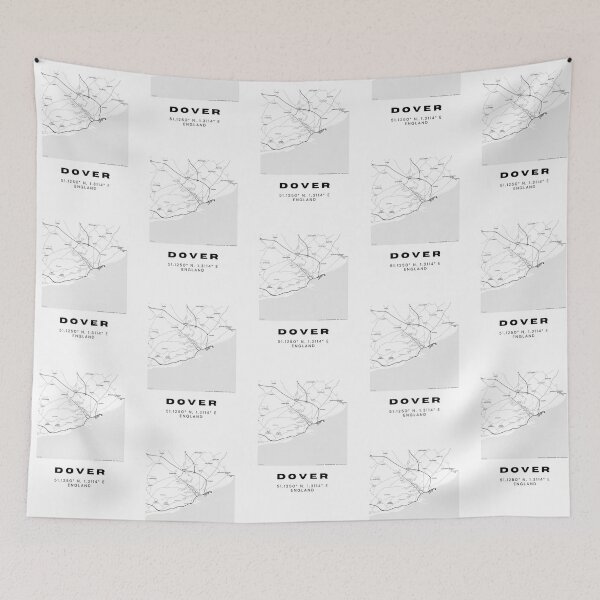 Item preview, Dover Coordinates Map Print | Minimalist Black and White Art designed and sold by RM-Journey.