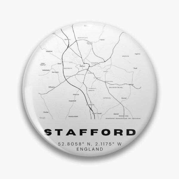 Item preview, Minimalist Stafford Map Art | Black and White Coordinates Print designed and sold by RM-Journey.