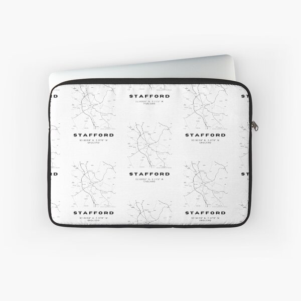 Item preview, Minimalist Stafford Map Art | Black and White Coordinates Print designed and sold by RM-Journey.