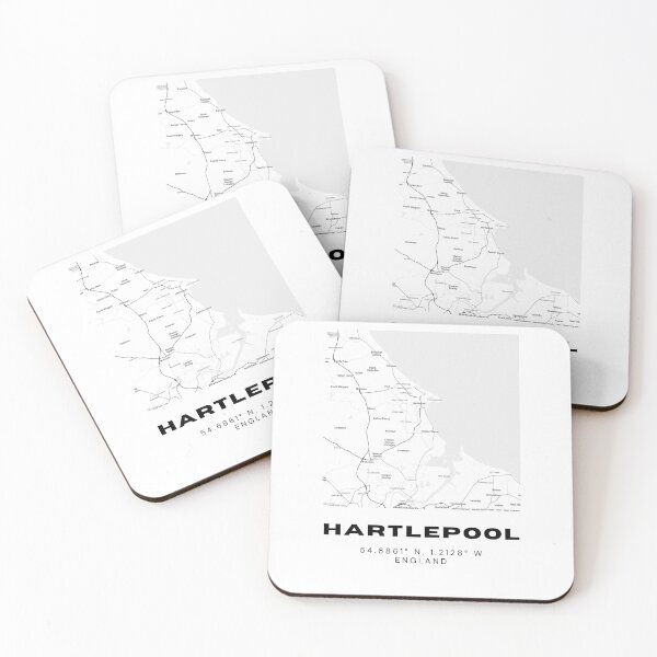 Item preview, Minimalist Hartlepool Map Art | Black and White Coordinates Print designed and sold by RM-Journey.