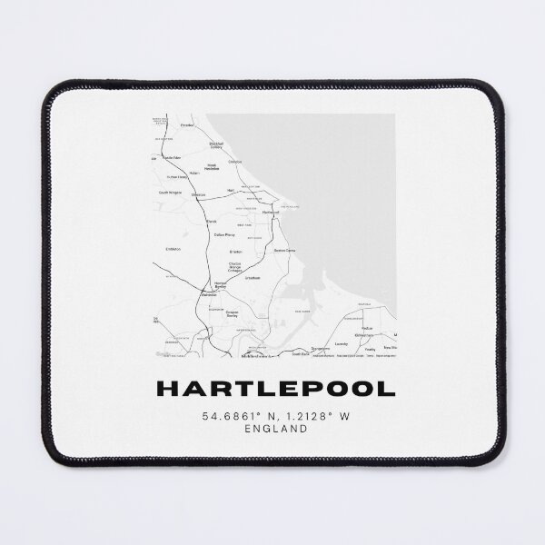 Item preview, Minimalist Hartlepool Map Art | Black and White Coordinates Print designed and sold by RM-Journey.