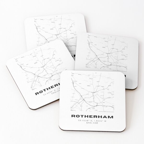 Item preview, Rotherham Coordinates Map Print | Minimalist Black and White Art designed and sold by RM-Journey.