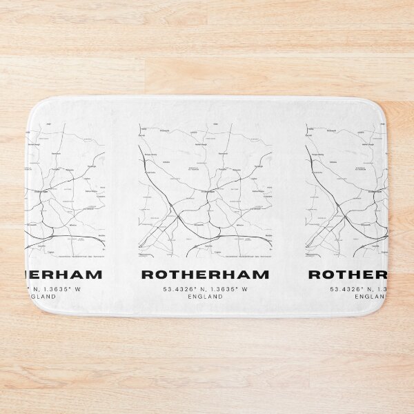 Item preview, Rotherham Coordinates Map Print | Minimalist Black and White Art designed and sold by RM-Journey.