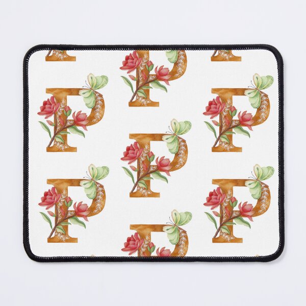 Item preview, Watercolor letter P with colorful flowers designed and sold by GinColorist.