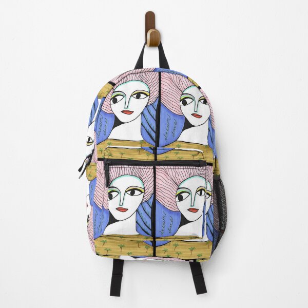 Item preview, Mujer con cabello rosa y fondo azul, Dream Dare designed and sold by HawaiiSofia.
