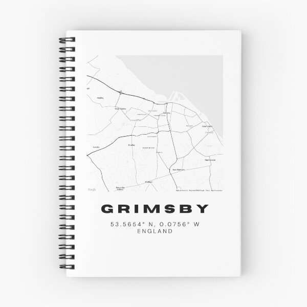 Item preview, Minimalist Grimsby Map Art | Black and White Coordinates Print designed and sold by RM-Journey.