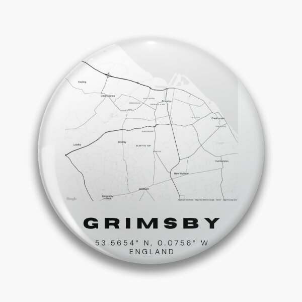 Item preview, Minimalist Grimsby Map Art | Black and White Coordinates Print designed and sold by RM-Journey.