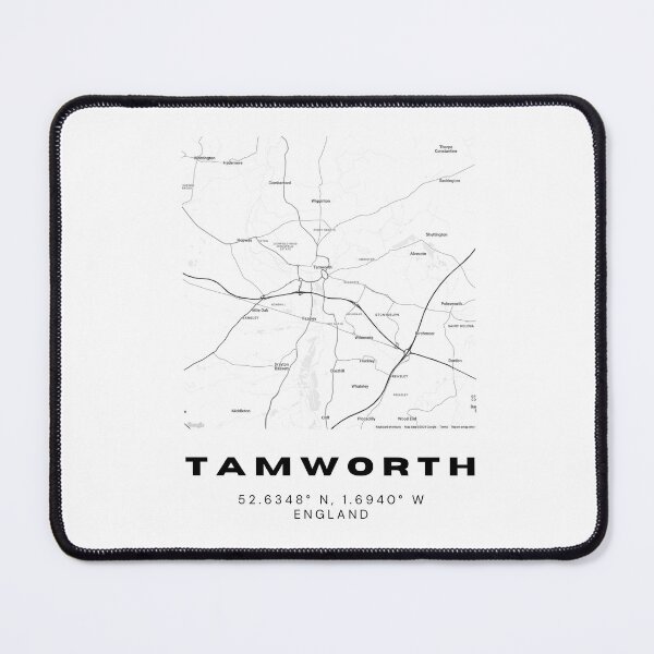 Item preview, Tamworth Coordinates Map Print | Minimalist Black and White Art designed and sold by RM-Journey.