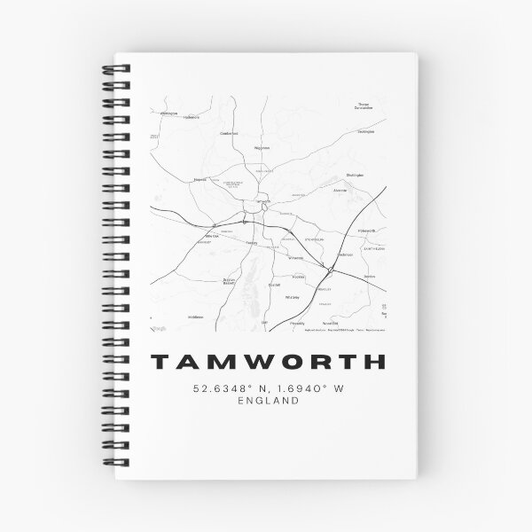 Item preview, Tamworth Coordinates Map Print | Minimalist Black and White Art designed and sold by RM-Journey.