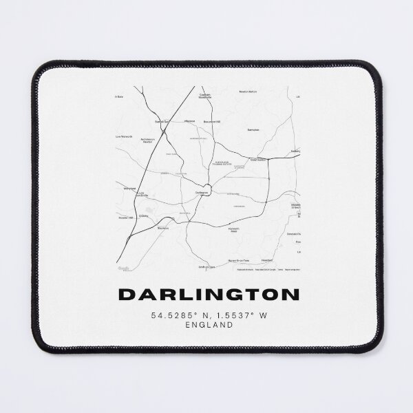 Item preview, Minimalist Darlington Map Art | Black and White Coordinates Print designed and sold by RM-Journey.