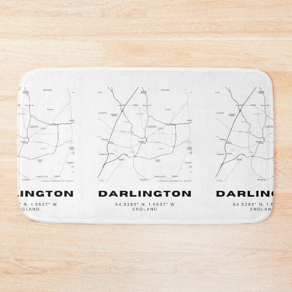 Item preview, Minimalist Darlington Map Art | Black and White Coordinates Print designed and sold by RM-Journey.